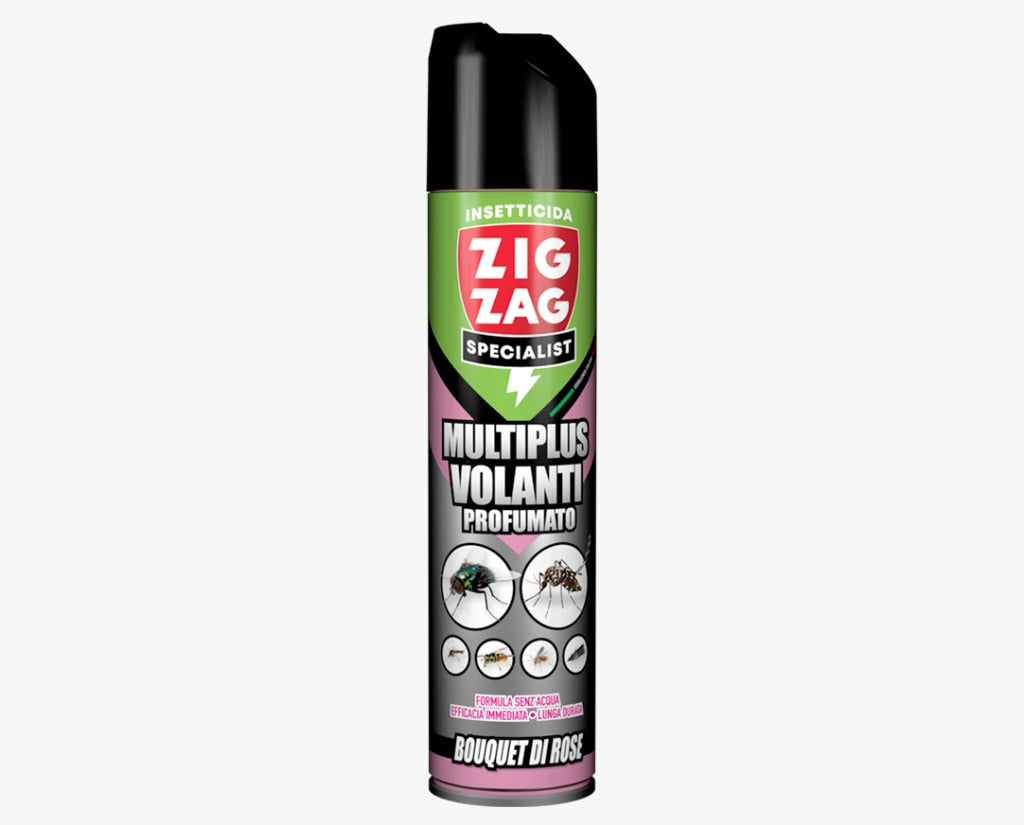 ZIG ZAG - Insetticida Multiplus Profumato Rose Specialist | Multinsetto | 600ml | Volanti | Lunga Durata