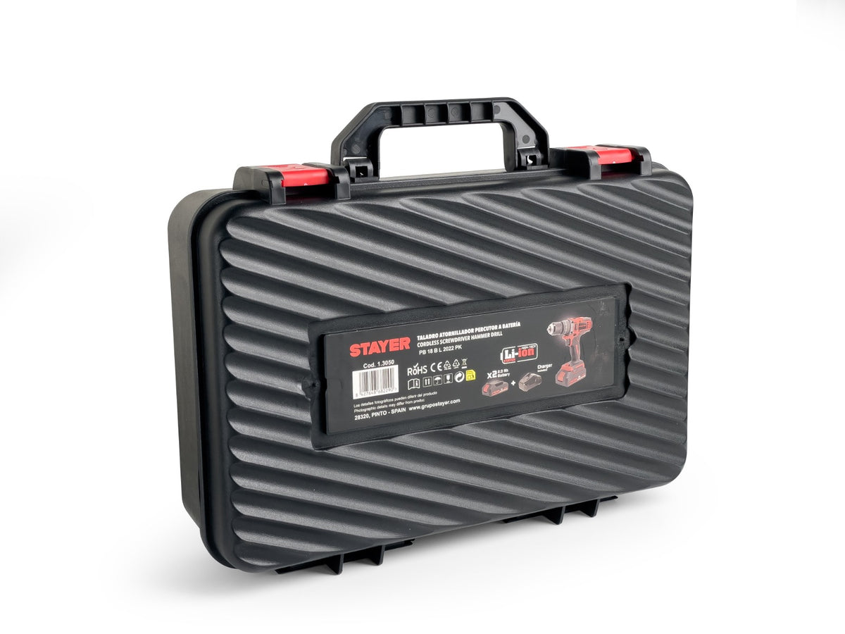 18V Impact Drill Driver with 2 x 2Ah Batteries in Case - STAYER PB 18 B L2022 PK