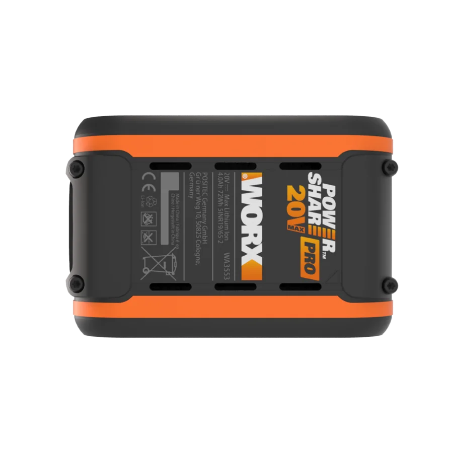 WORX Batteria Pro ad alta capacità da 20V 4,0 Ah con indicatore