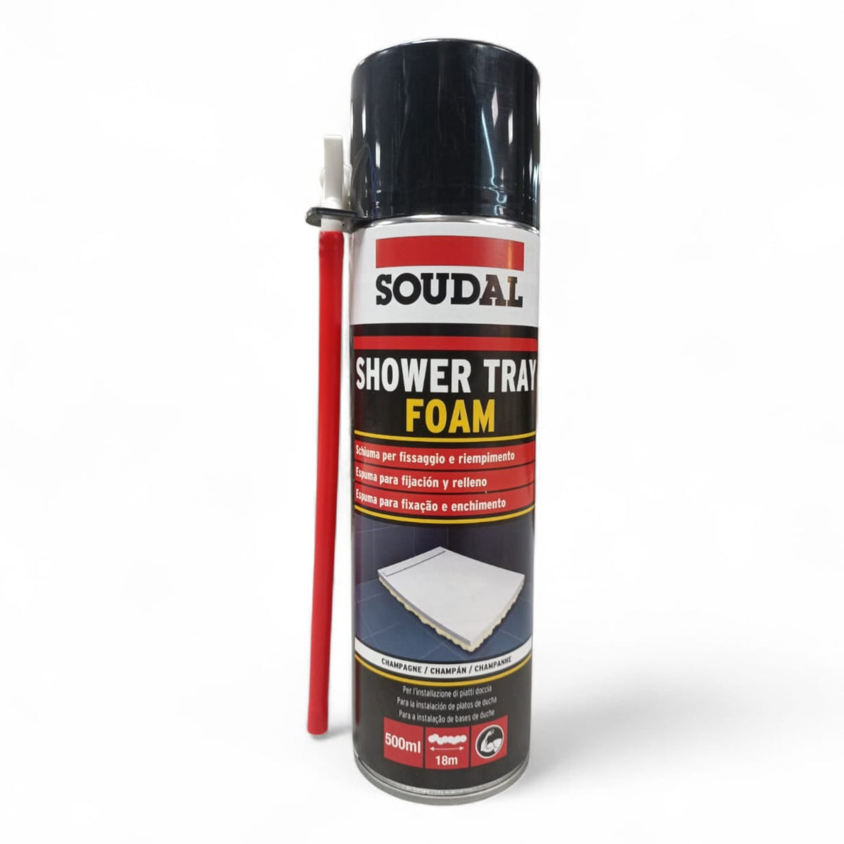 SOUDAL - Shower Tray Foam 500ml 173023 | Schiuma Poliuretanica | Bassa Espansione | Piatti Doccia