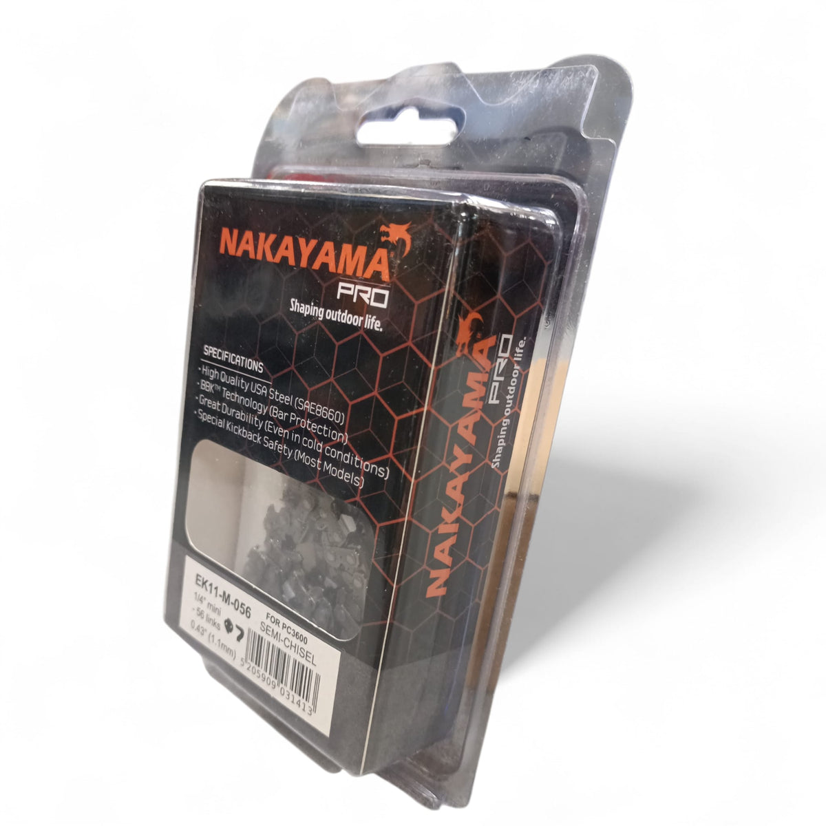 NAKAYAMA Pro - Catena di Ricambio EK11-M-056 per PC2525 | Passo 1/4'' Mini | 56 Maglie | Semi-Chisel