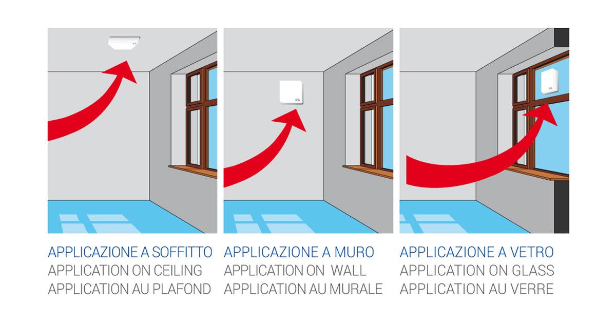 LUX - Aspiratore da Parete Assiale Serie LEVANTE | 80mm / 100mm | Finitura Antistatica | Tasselli Inclusi