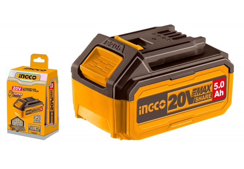 INGCO - Batteria Li-Ion 20V 5,0Ah FBLI2003 | Piattaforma P20S | Indicatore LED | Imballata in Scatola
