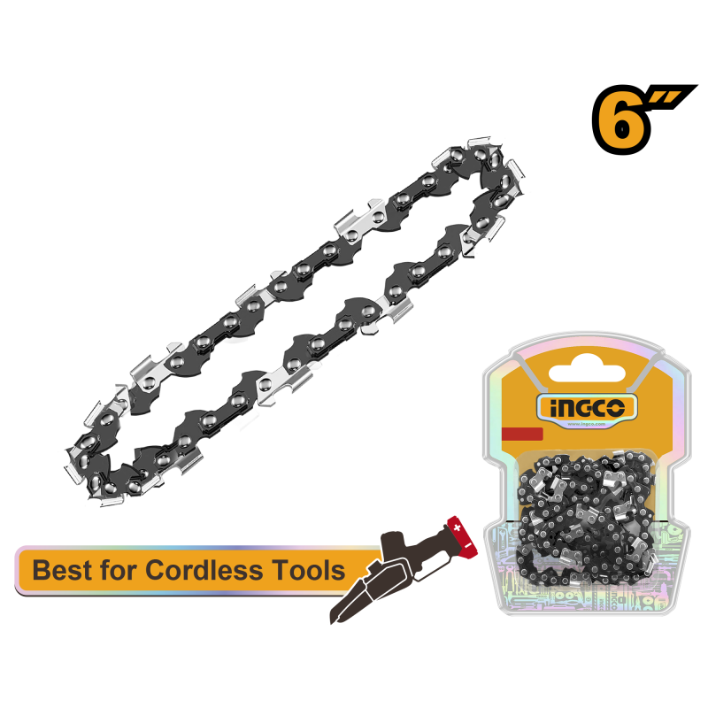 INGCO Chaîne de rechange mini tronçonneuse électrique 6" | Pas 1/4" | 38 maillons | Pour CGSLI2068
