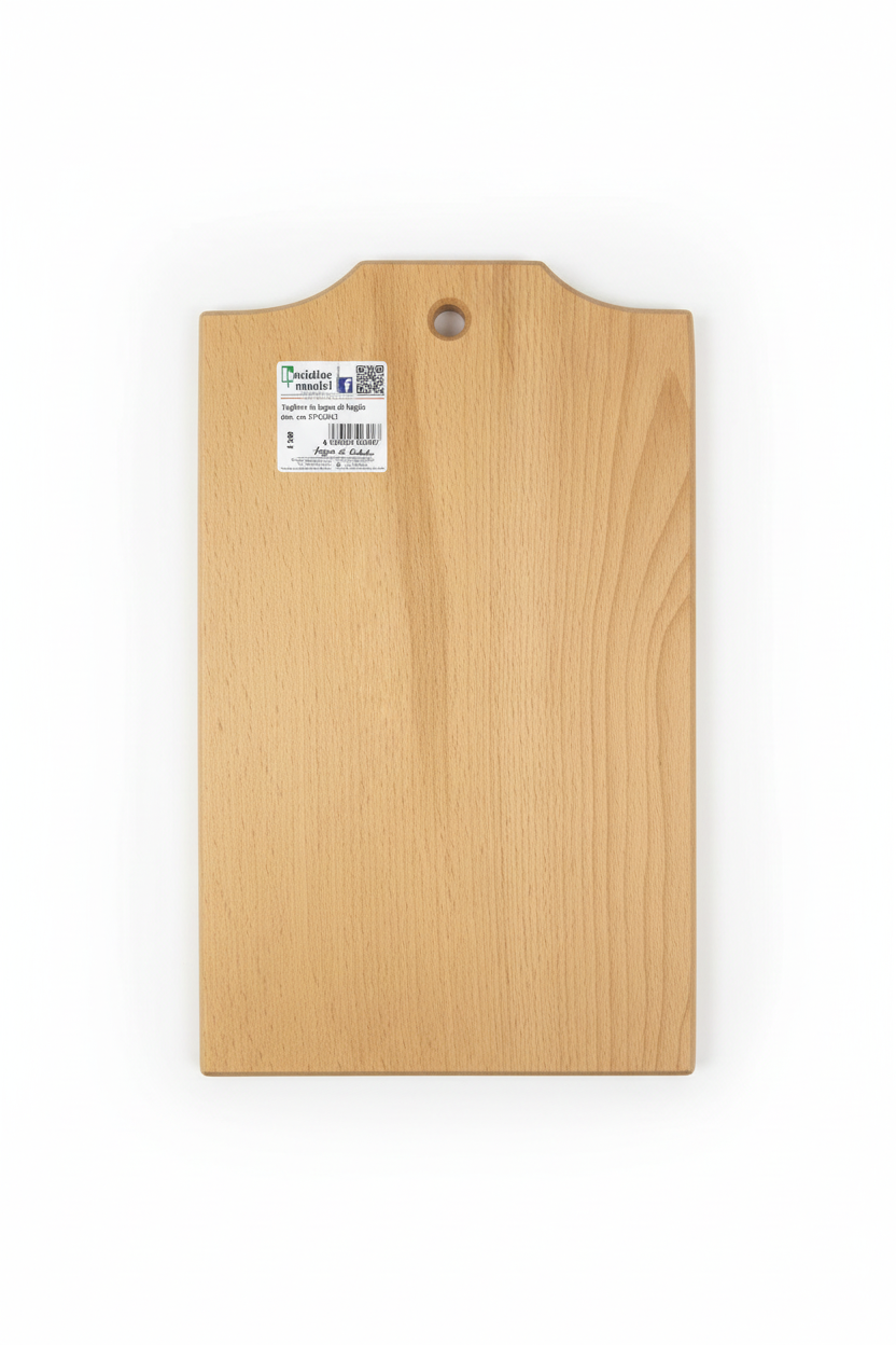 Desidiae Manici tagliere faggio massello retro barcode sfondo bianco