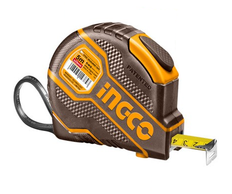 INGCO - Flessometro HSMT08051E 5m x 25mm | Certificato MID II | Nastro Nylon | Doppia Scala | Gomma Antiscivolo