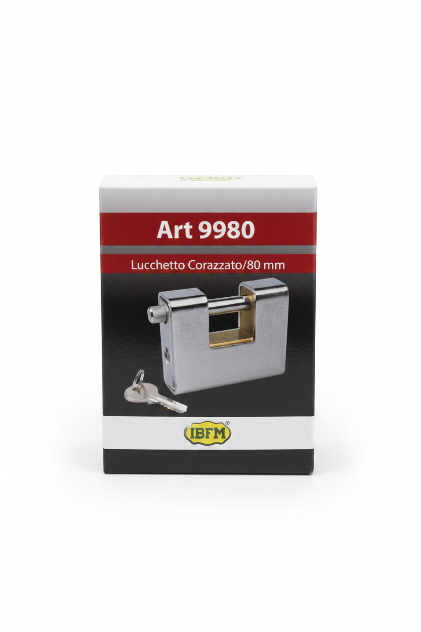 IBFM Art 9980 - Confezione Lucchetto Corazzato 80mm