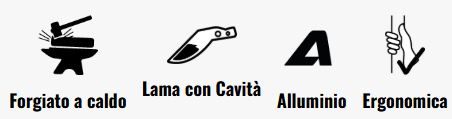 CASTELLARI Cisailles d'élagage professionnelles ERGONOMIQUES | Aluminium forgé | Ergonomiques | Interchangeables