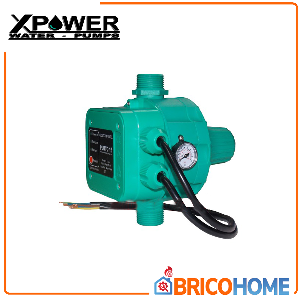 XPOWER - Presscontrol PLUTO | Regolatore Pressione Autoclave | Start 1,5 o 2,2 Bar | Protezione Marcia a Secco | 230V