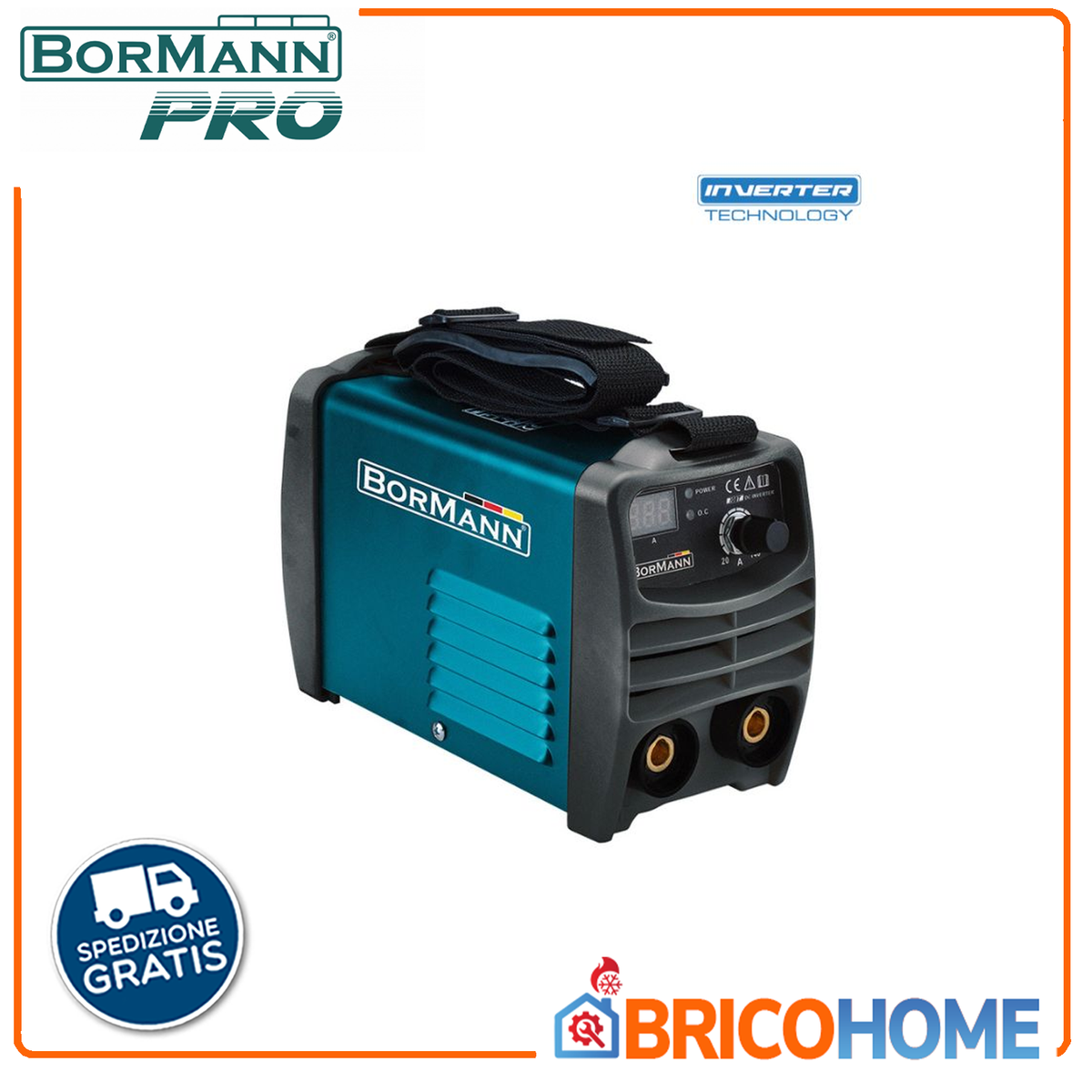 BORMANN - Saldatrice Inverter 170A BIW1570 | Display Digitale | Hot Start | Anti Stick | Elettrodo 4mm