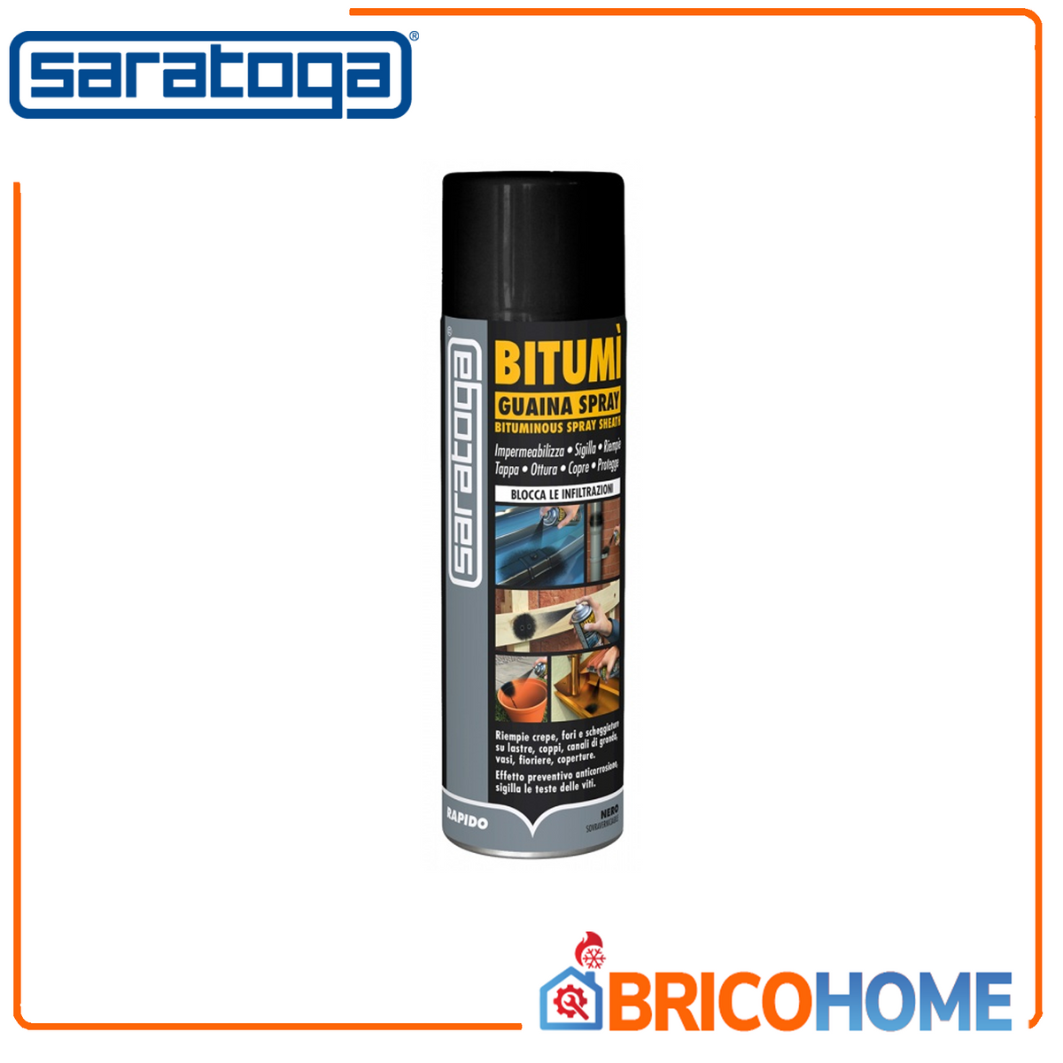 BITUMÌ SARATOGA Spritzabdichtung 500ml – Schneller Schutz für Dächer, Terrassen und Wände
