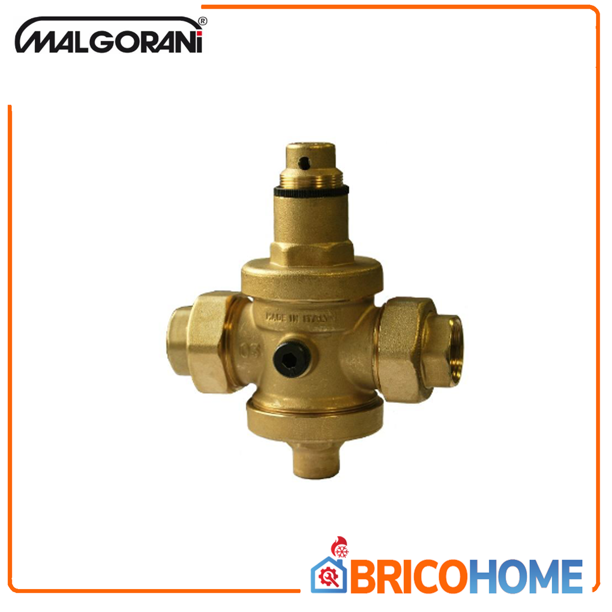 MALGORANI - Riduttore di Pressione Eurobrass 146 PN25 | Raccordi 1/2" FF | 0,5-6 bar | Ottone
