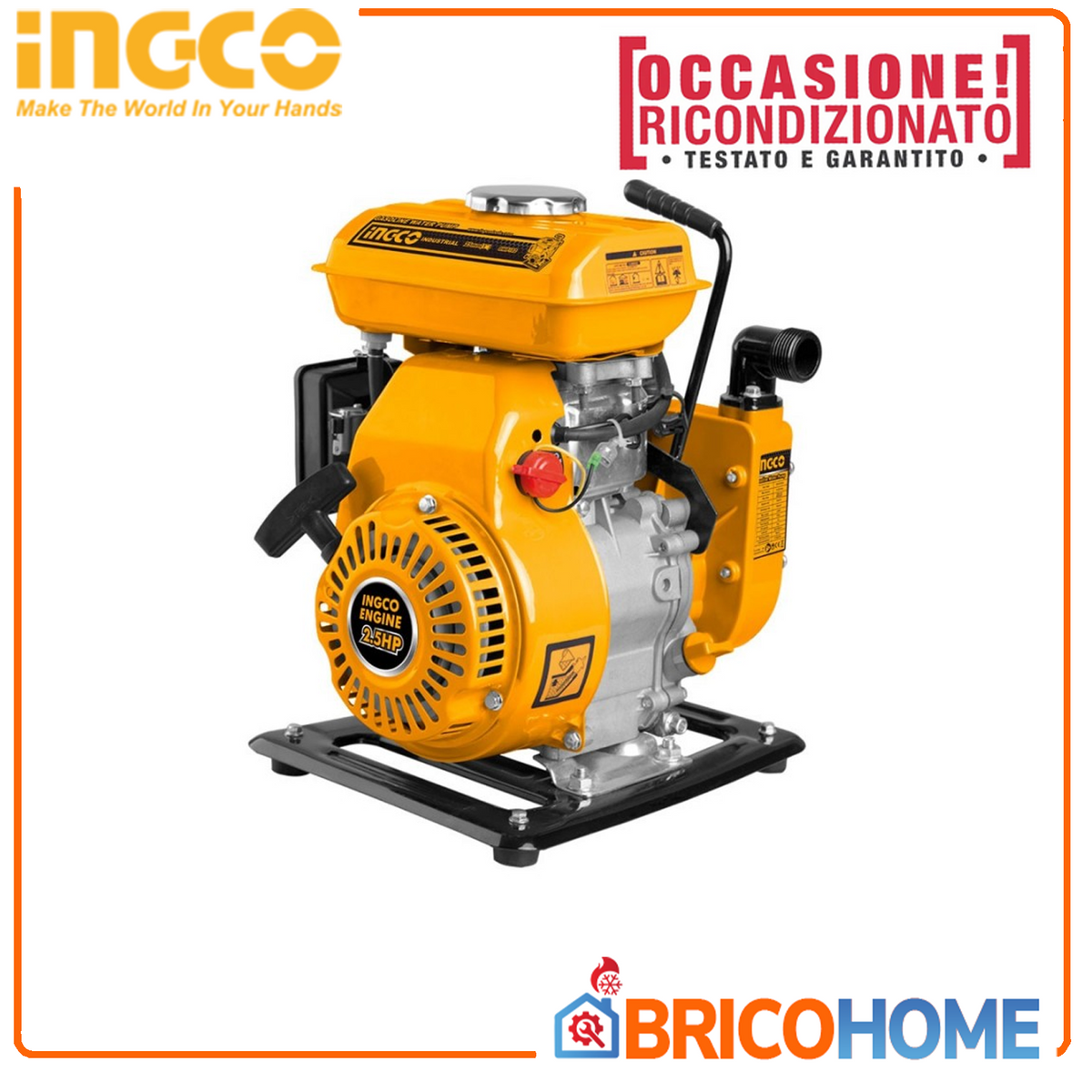 INGCO 2.5HP petrol engine pump with 1" fittings - REFURBISHED