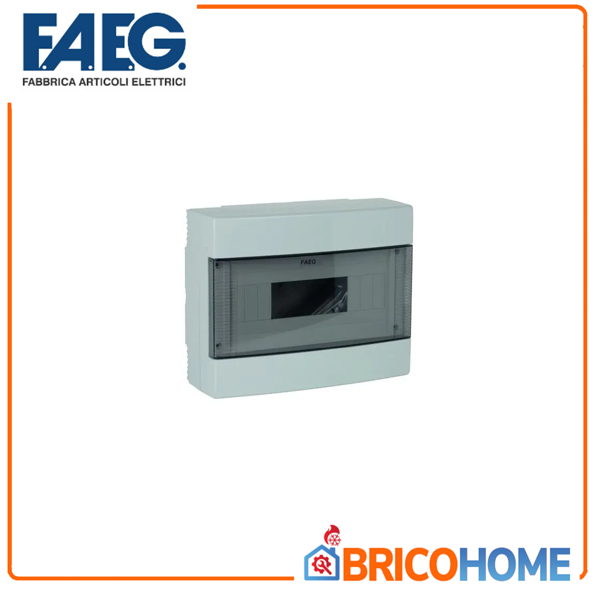 FAEG - Centralino da Parete con Portello FG14412 | 12 Moduli DIN | IP40 | 280x225x100mm | RAL 7035