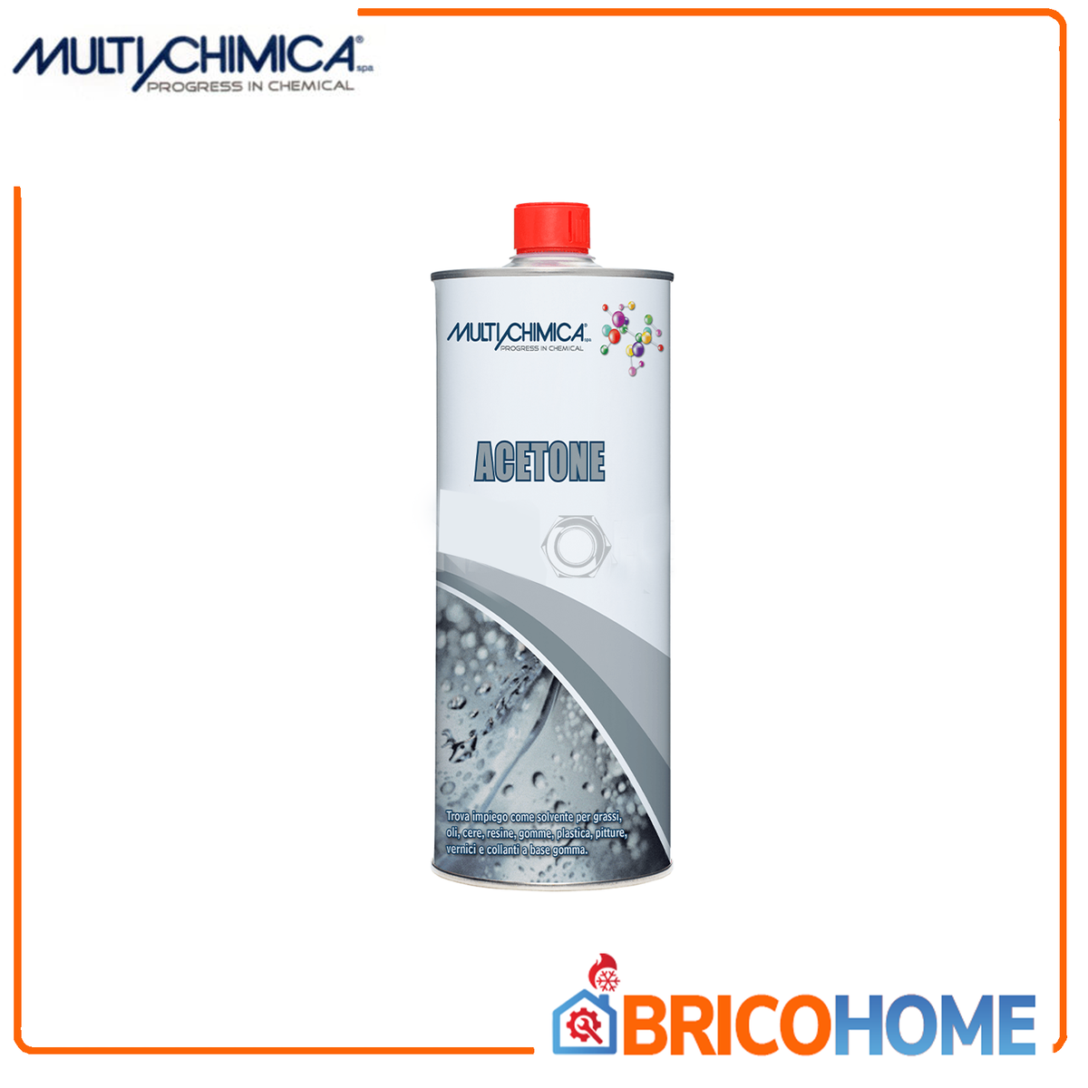 MULTICHIMICA - Acetone Puro 1 Litro | Solvente Sgrassante | Vernici Resine Collanti | Alta Purezza