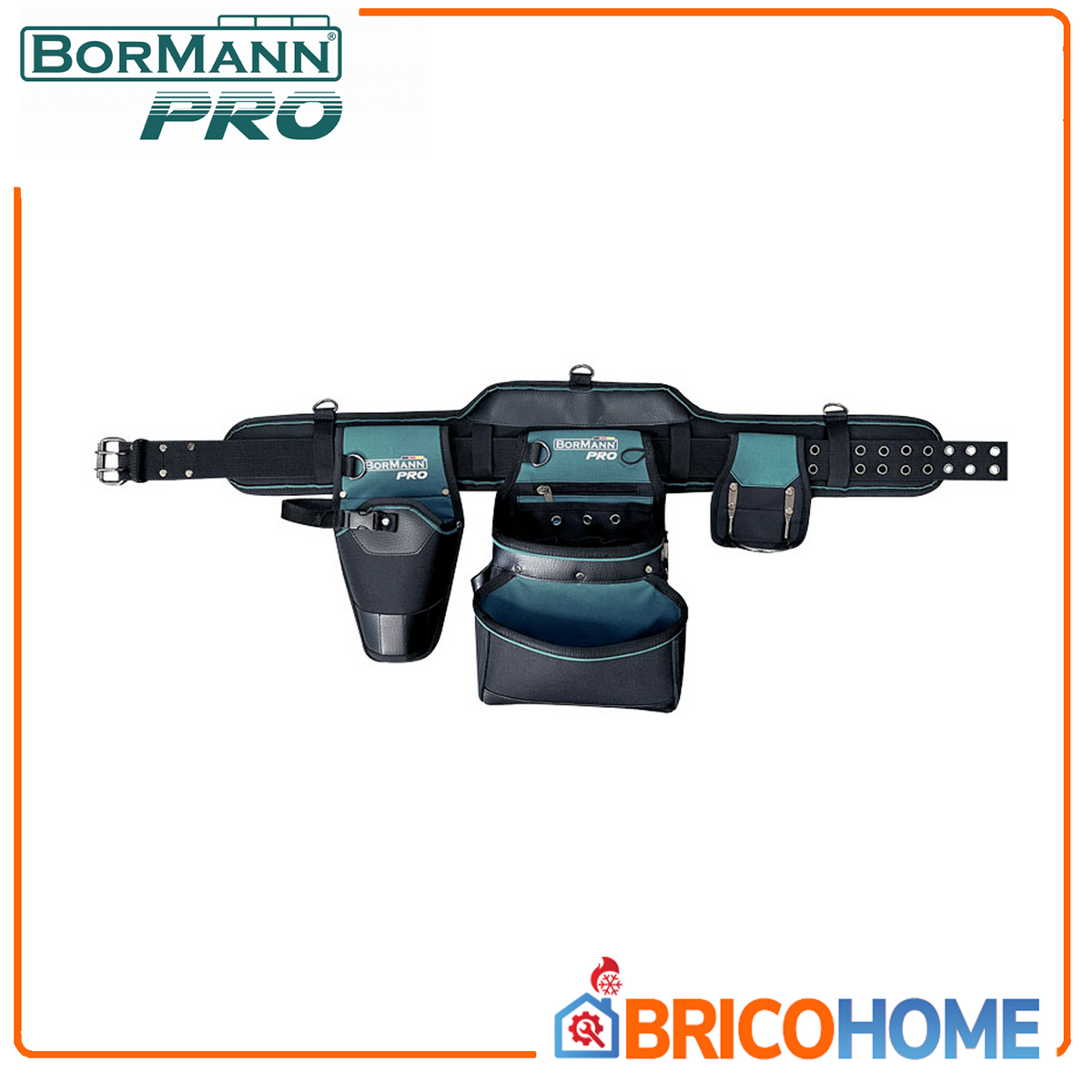 BORMANN Pro - Cintura Portautensili BTB3200 | 12 Tasche | Poliestere 1680D | Impermeabile