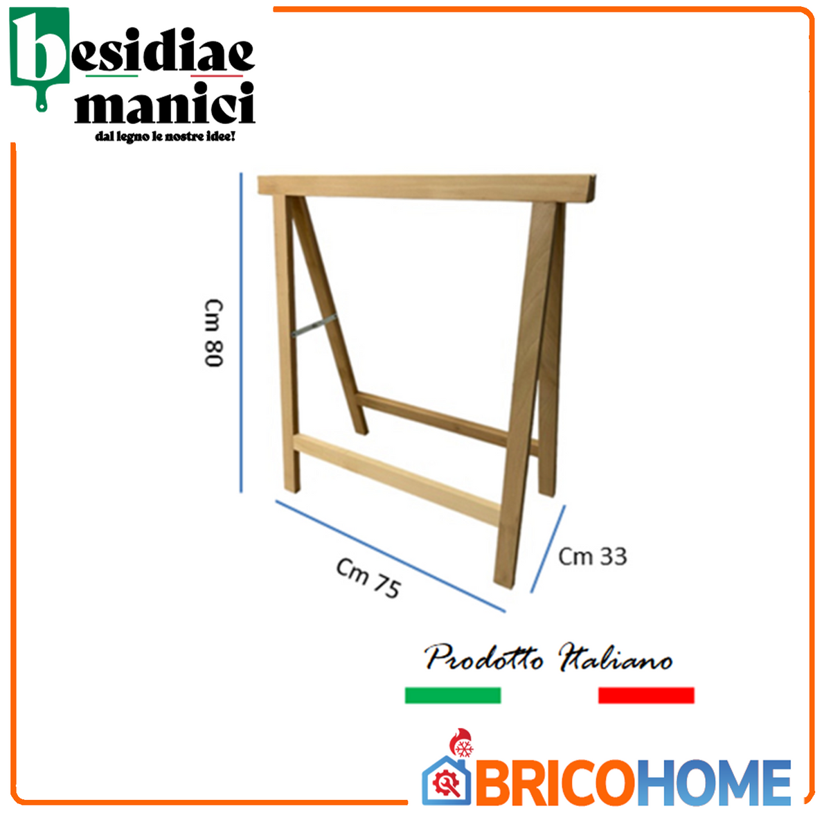 Natural beech easel 75 x 80 cm Made in Italy for professional use