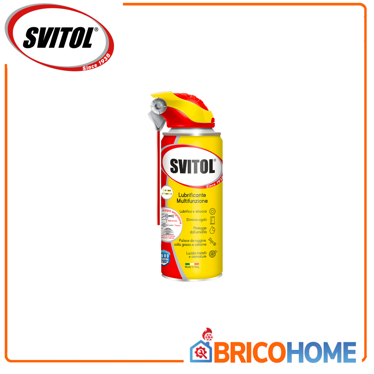 SVITOL - Lubrificante Multifunzione Spray 400ml | 5 Funzioni | Valvola 360° | Made in Italy