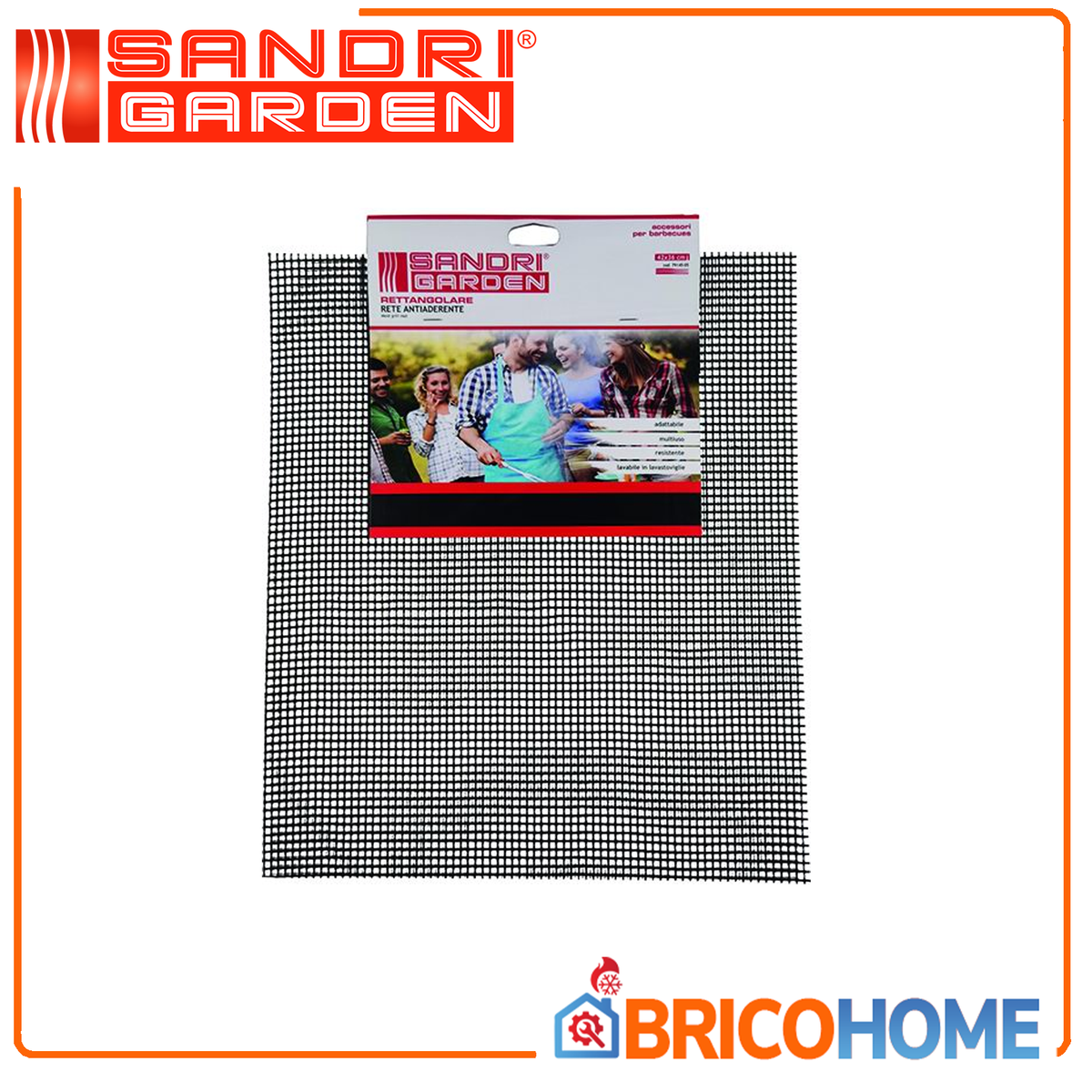 Rete antiaderente rettangolare per barbecue 42X36 cm - SANDRIGARDEN