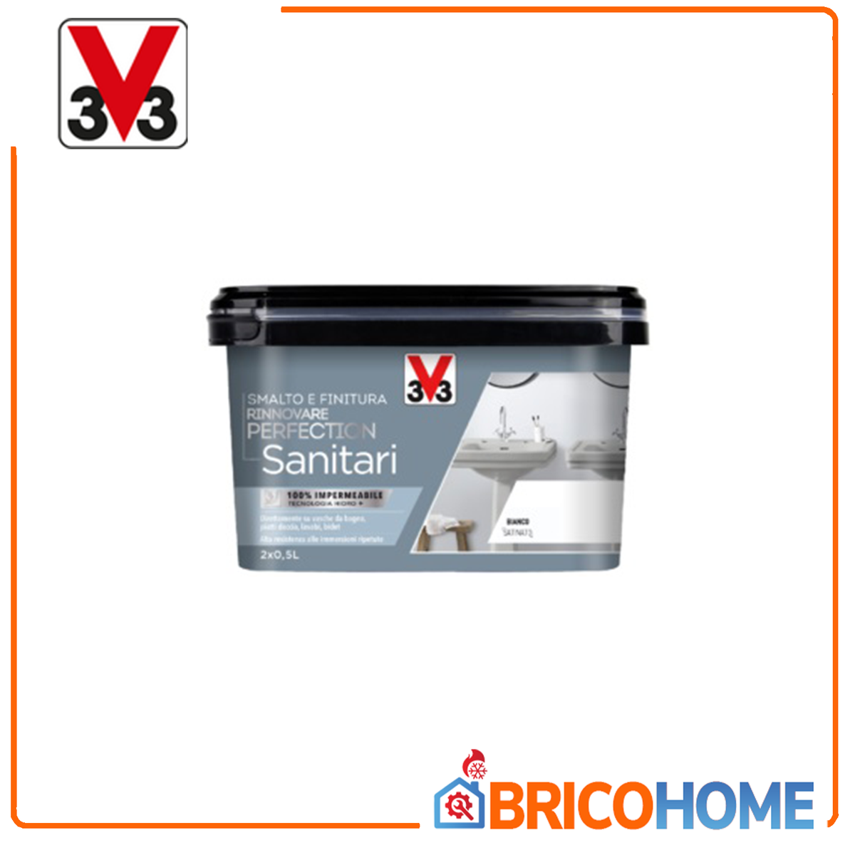V33 - Smalto Rinnovare Perfection Sanitari 119810 | Tecnologia Hydro+® | Vasca Doccia Bidet | Effetto Ceramica