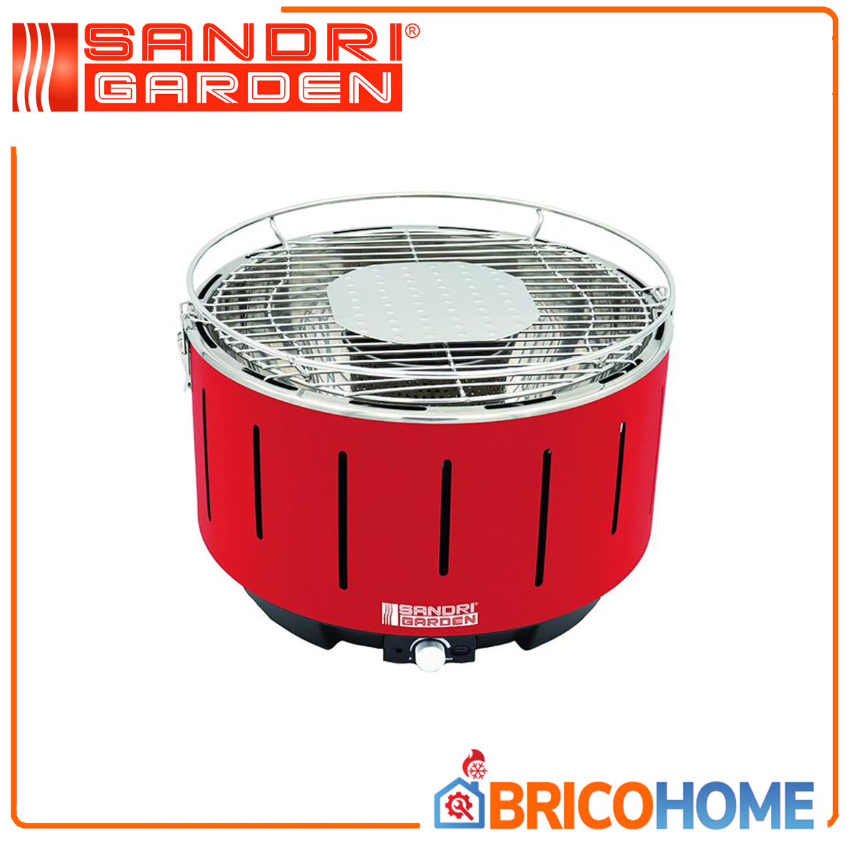 SANDRIGARDEN - Rauchfreier Grill SG 31I | Edelstahlrost Ø 31 cm | Lüfter USB/Batterien | Tasche Inklusive