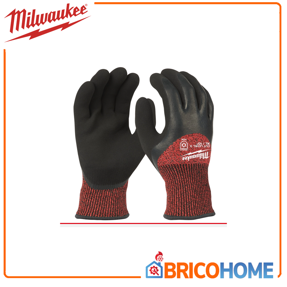 Milwaukee Latex Coated Winter Gloves Cat. A Size 10/XL