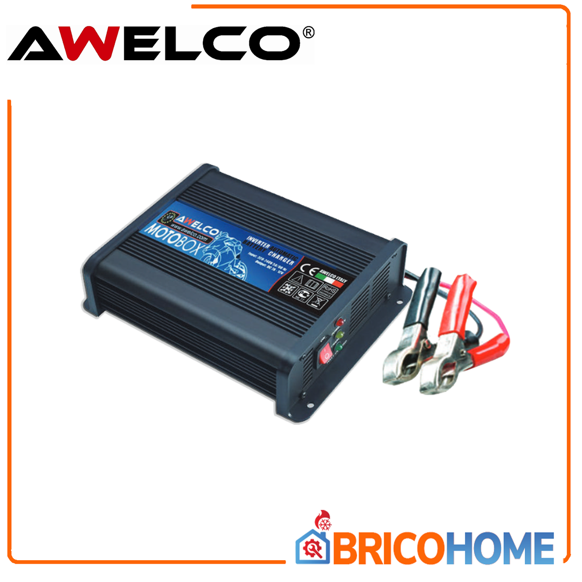 AWELCO - Caricabatterie Motobox 4A 73500 | 12V | 17-80Ah | Inverter | Moto Quad