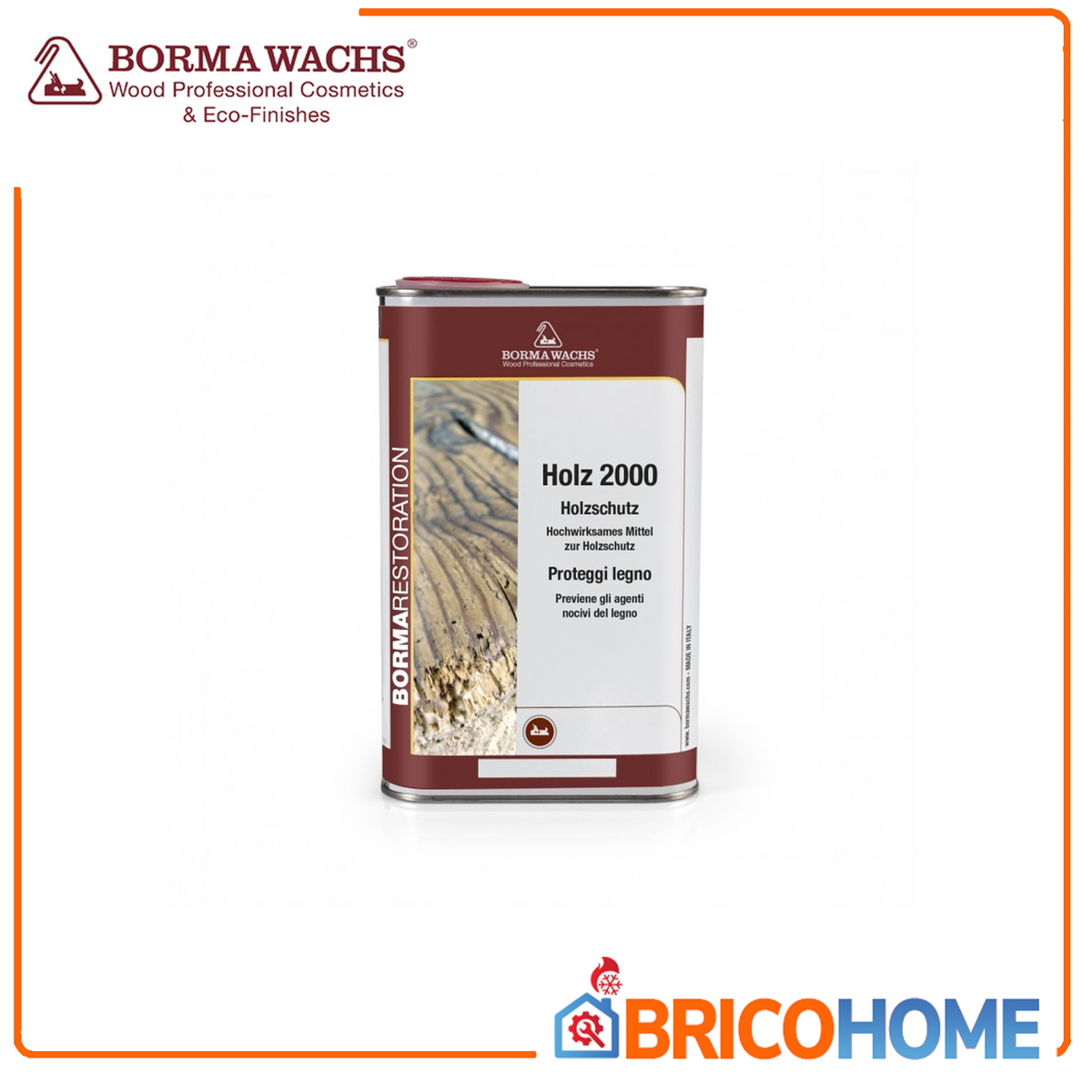 BORMA WACHS - Holz 2000 Holzschutzmittel Antischimmel 0084 | 1 Lt | Präventiv und kurativ | Geruchlos | Rohes Holz