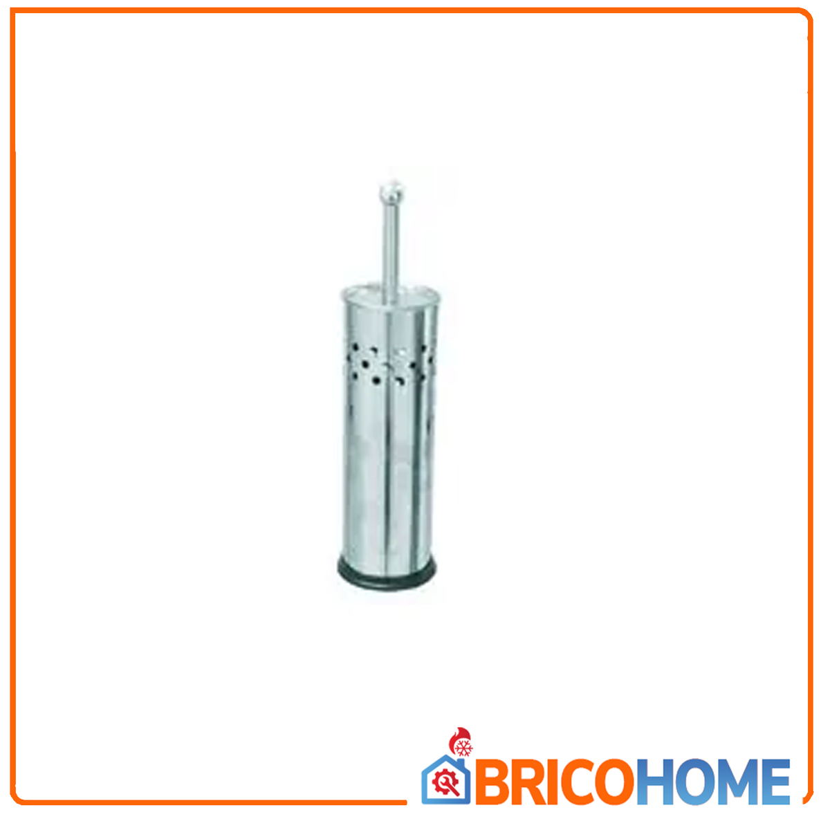 Chromed steel toilet brush holder