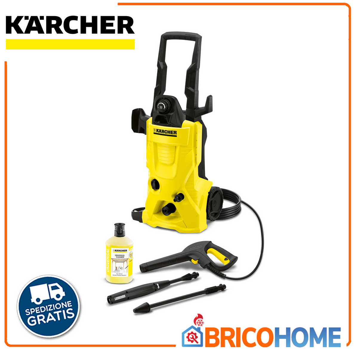 KARCHER - Idropulitrice K4 1.180-150.0 | 130 bar | 420 l/h | Motore Raffreddato ad Acqua | Plug n Clean