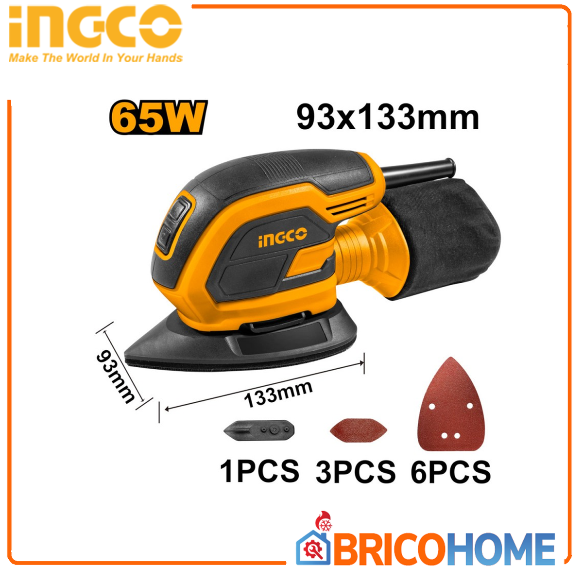65W handheld sander - Ingco