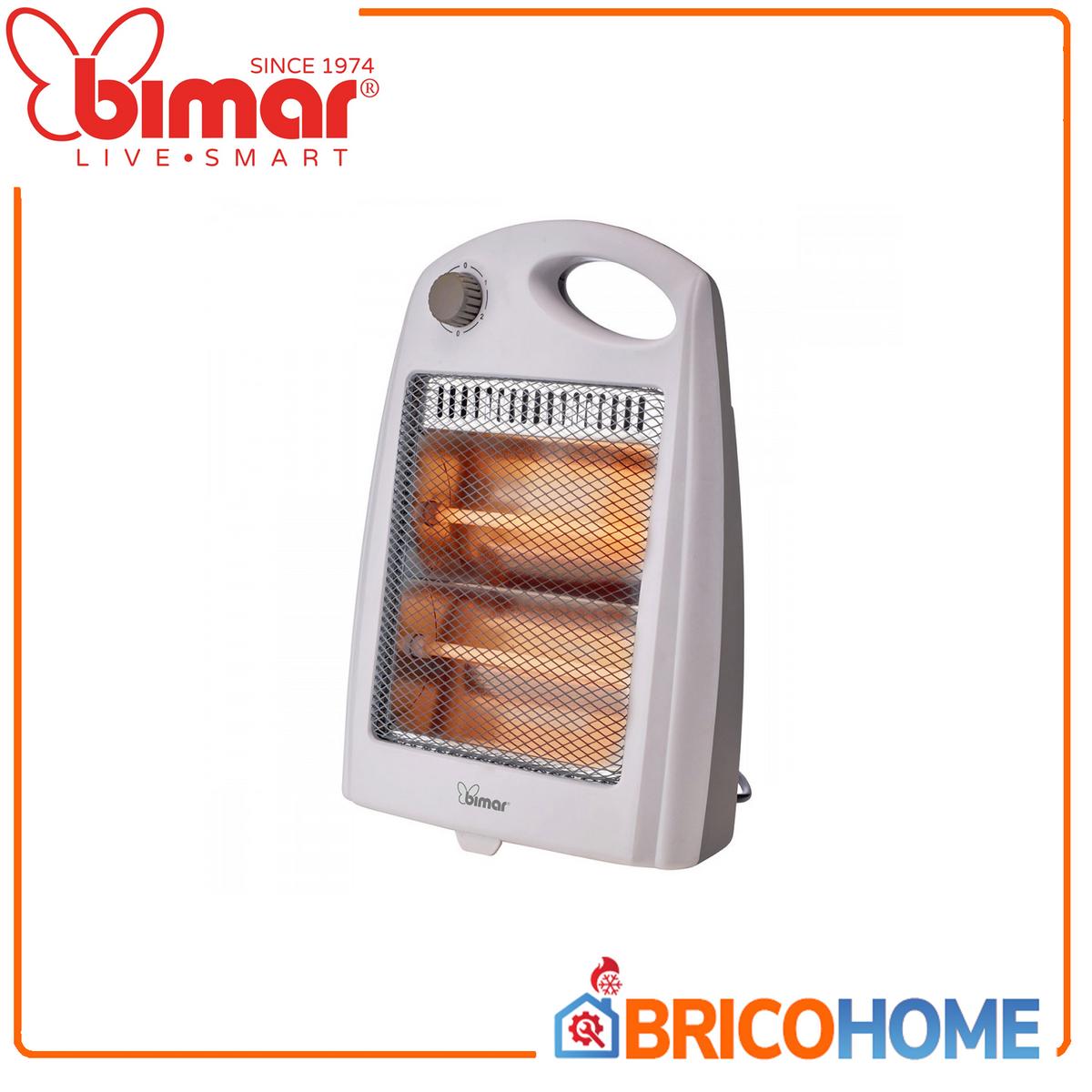 BIMAR - Stufa Infrarossi al Quarzo HR304 | 400/800W | Anti-Ribaltamento | IP20 | Maniglia | ~8m²