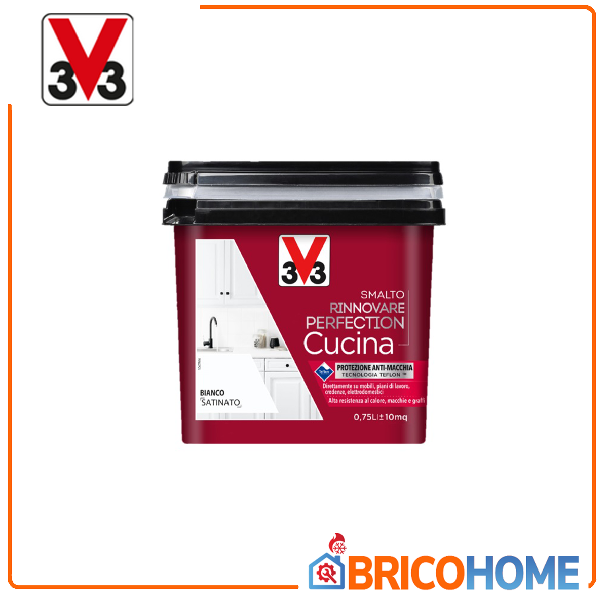V33 - Smalto Rinnovare Perfection Cucina 750ml | Senza Fondo | Tutti i Supporti | Satinato/Opaco