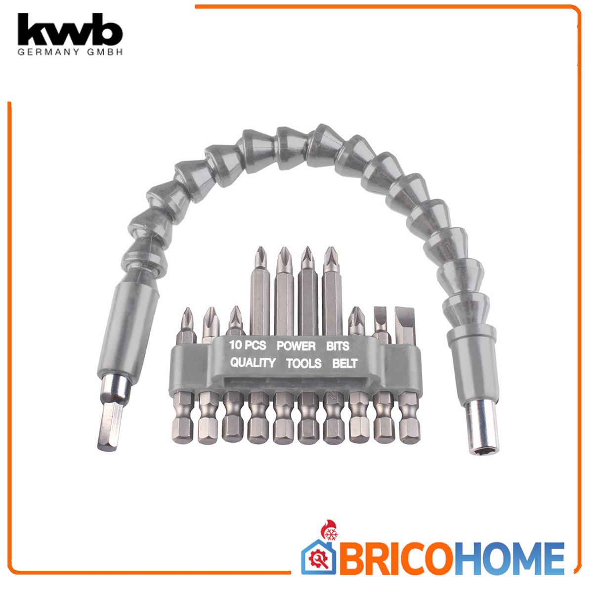 KWB - Set di Inserti con Albero Flessibile 11 pz 113990 | 1/4" E6.3 | CrV | 50mm + 75mm | PZ PH