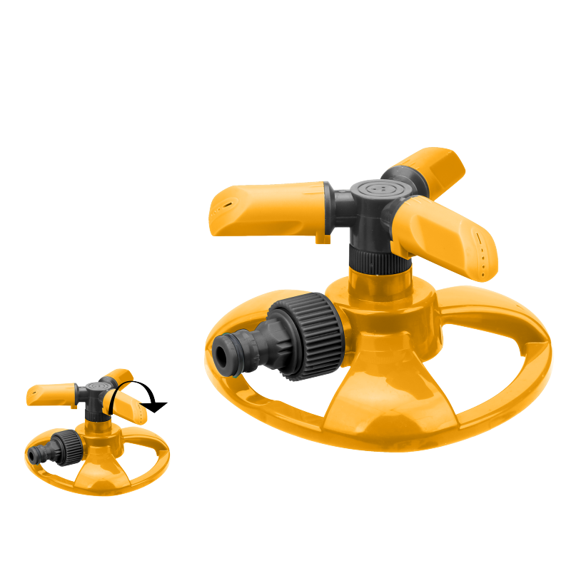 INGCO - Gartenregner 3 Arme 360° Rotierend HPS23602 | ABS+PP | 3/4" Anschluss | 16,5x14x8cm