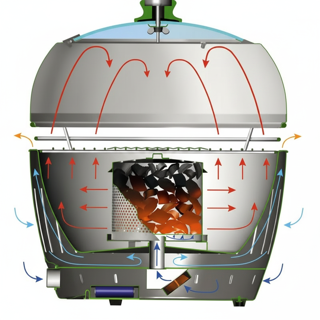 LotusGrill - Sezione tecnica flusso aria v3