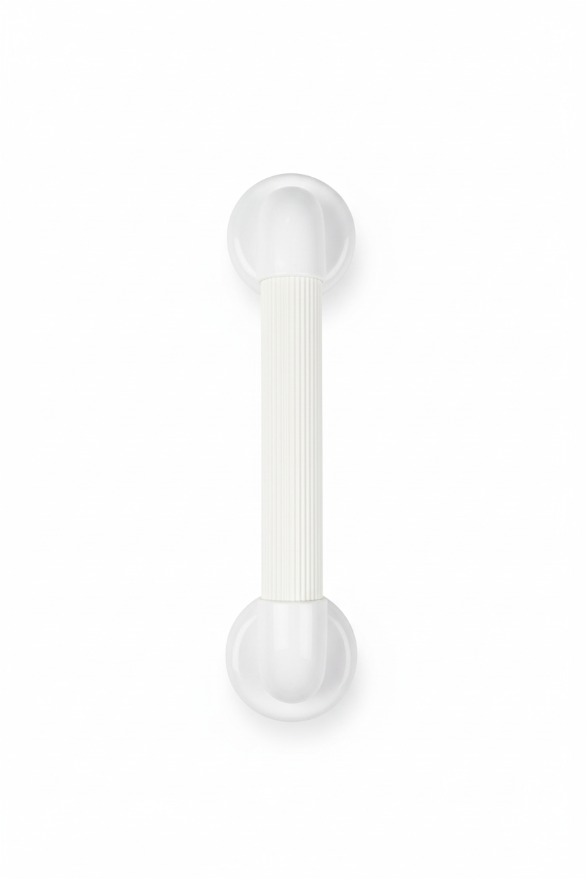 Maniglione sicurezza bagno bianco 60cm verticale sfondo bianco