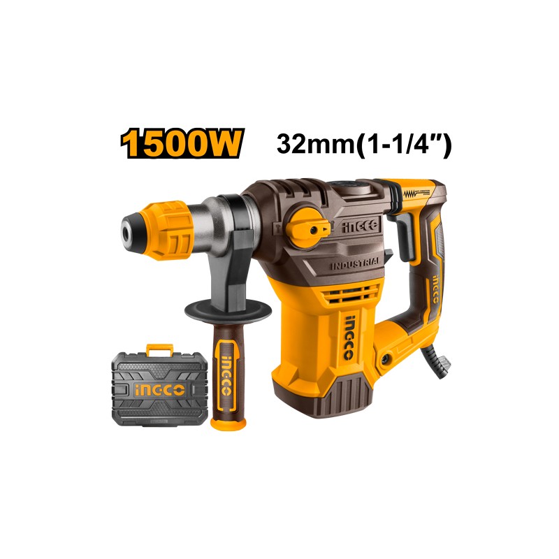 INGCO Martello Demolitore Rotativo RH150028 | 1500W | SDS-Plus | 5,5 Joule | 32mm | Kit Completo