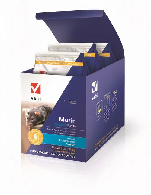 VEBI - Murin Facoum Pasta | Rodentizidköder frische Pastenköder | Box 3 x 500g | Brodifacoum 0,005% | PT14