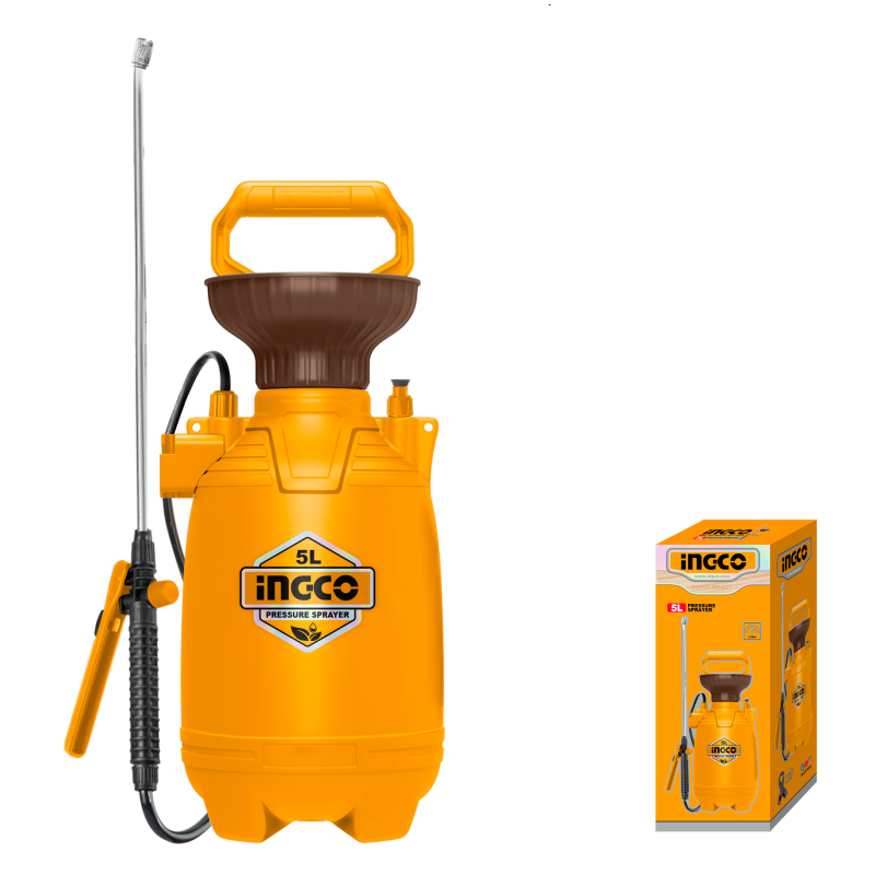 INGCO - Pompa a Pressione a Spalla HSPP30502 | 5 Litri | Lancia Inox | Getto Regolabile | Tracolla