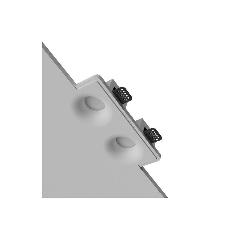 CENTRO FARETTI - Faretto in Gesso da Incasso Conico Doppio CSF045D | 2x GU10 | 25,5x13cm | Verniciabile