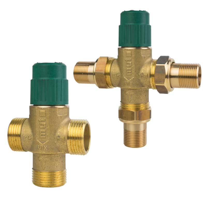 MUT - Thermostatisches Mischventil TWR RA 20E Solar 3/4'' | Solarthermie | 30-60°C | Messing mit Überwurfmuttern
