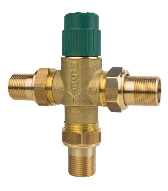 MUT - Thermostatisches Mischventil TWR RA 20E Solar 3/4'' | Solarthermie | 30-60°C | Messing mit Überwurfmuttern