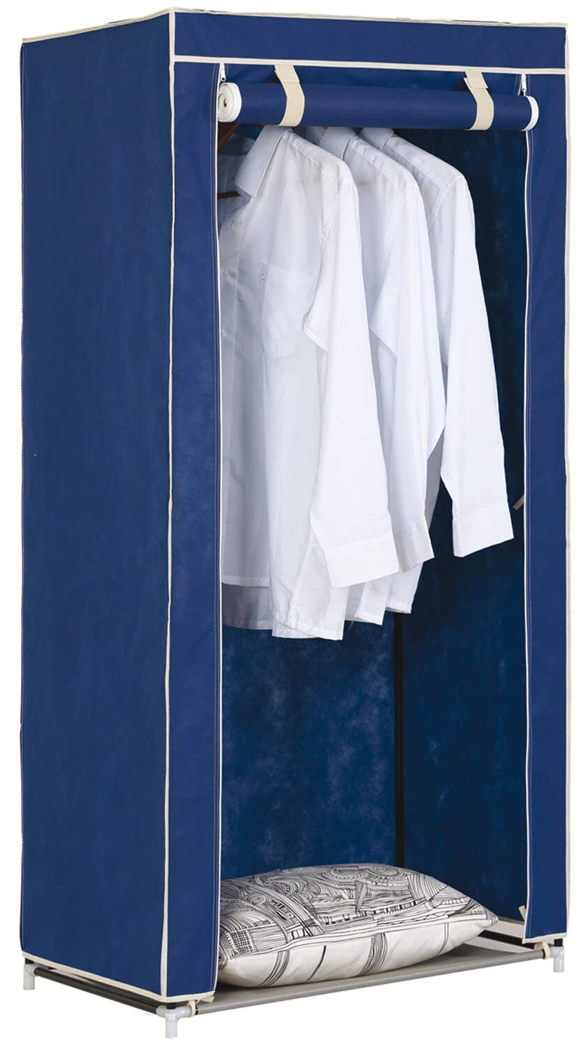 BRIXO - Kleiderschrank Home 416909 | Waschbares Vlies | Stahlgestell | Kleiderstange | 70x46xH148cm