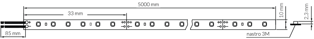 LEDCO - Strip LED SL180LBN20 | 5 Metri | 72W | 4000K Bianco Naturale | 180 LED/m | Chip 2835 | CRI 90+ | IP20
