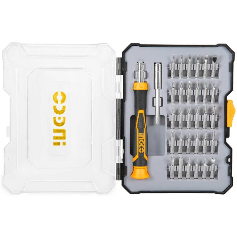 INGCO - Set 32 Cacciaviti di Precisione per Smartphone e Tablet | Punte Magnetiche | Anti-Scivolo | Custodia
