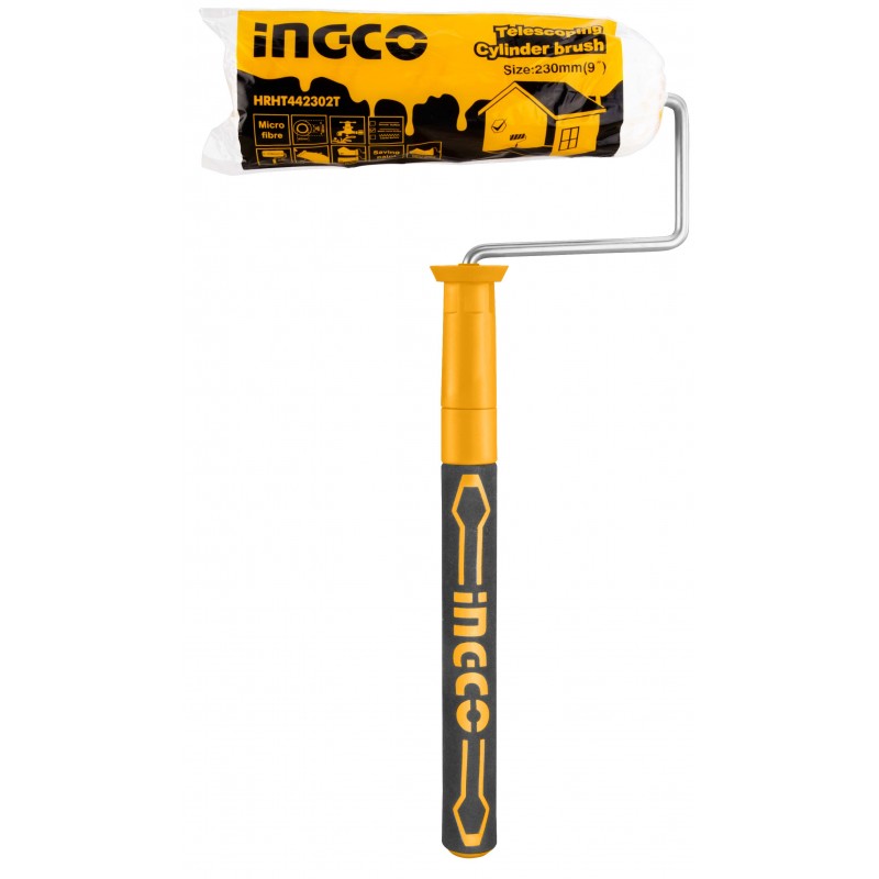 INGCO - Set Rullo in Microfibra con Manico Allungabile HRHT442302T | 230mm (9") | 440-880mm | Fibra 12mm