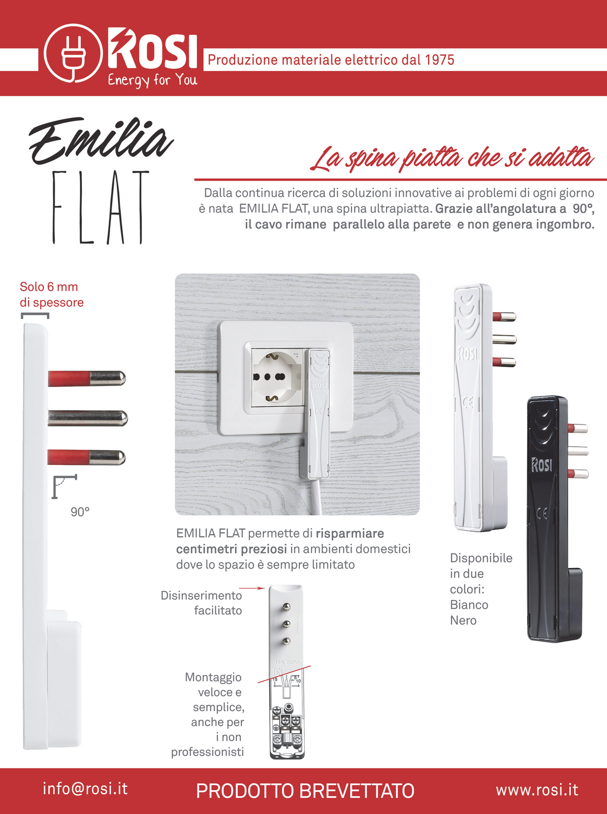 EMILIA FLAT standard 16A ultra-flat plug