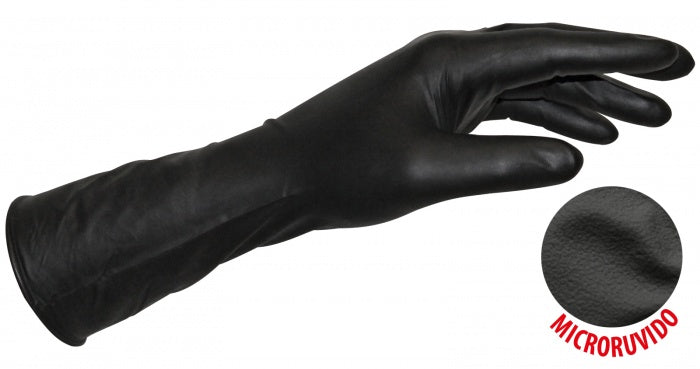 SARATOGA - Guanti Monouso Nitrile Spessorato Nero | 50 pz | Lungo 30 cm | AQL 1,5 | 100% Latex Free | M L XL