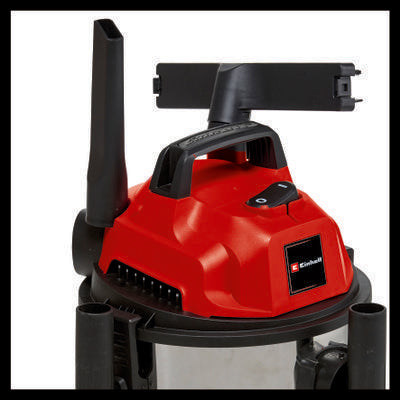 EINHELL - Nass-Trockensauger TC-VC 1820 S | 1250W | 20 L Edelstahl | Blasfunktion | Schwimmerschalter | 4 Rollen